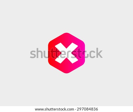 Abstract letter X logo design template. Colorful creative hexagon sign. Universal vector icon.