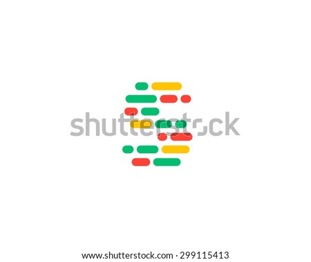 Abstract letter S logo design template.  Dynamic, code unusual font. Universal fast moving dots, atoms, blocks, color symbol.