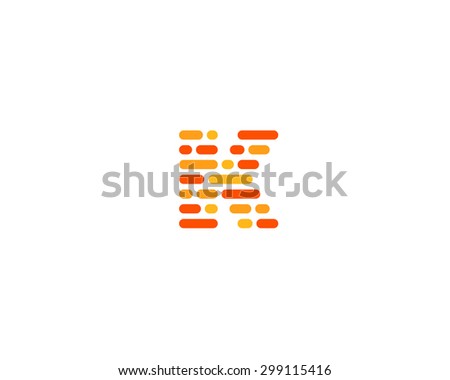 Abstract letter K logo design template.  Dynamic, code unusual font. Universal fast moving dots, atoms, blocks, color symbol.