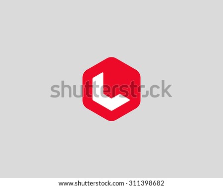 Abstract letter L logo design template. Colorful creative hexagon sign. Universal vector icon.