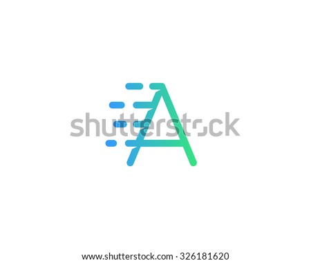 Abstract letter A logo design template.  Dynamic unusual line font. Universal fast speed fire moving water quick energy drop icon symbol mark.