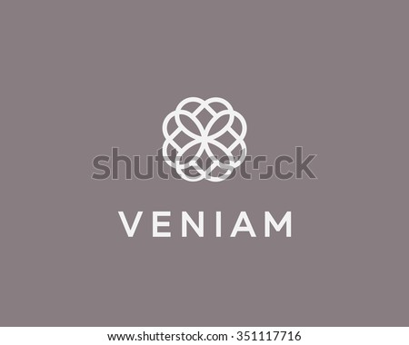 Abstract elegant flower logo icon vector design. Universal creative premium symbol. Graceful jewel vector sign.