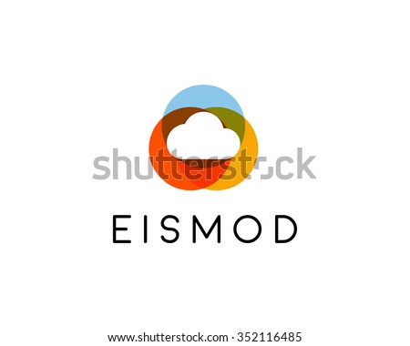 Abstract cloud logo design. Storage creative symbol. Universal vector icon. Data software weather sign.