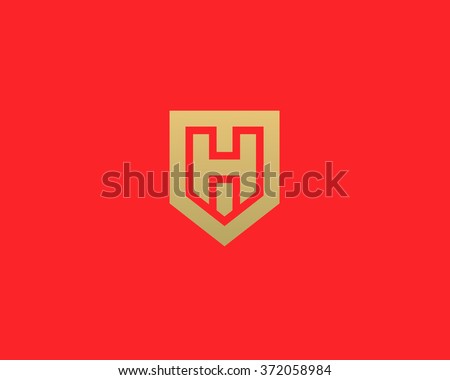 Abstract letter H shield logo design template. Premium nominal monogram business sign. Universal foundation vector icon. 