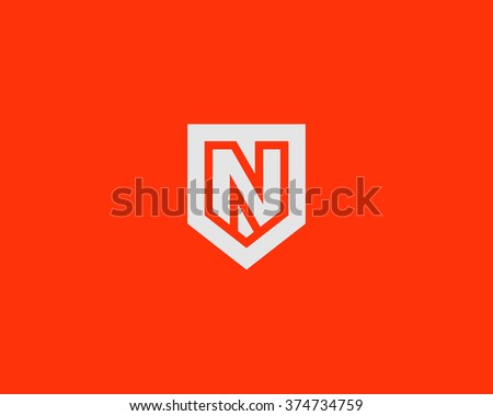 Abstract letter N shield logo design template. Premium nominal monogram business sign. Universal foundation vector icon. 