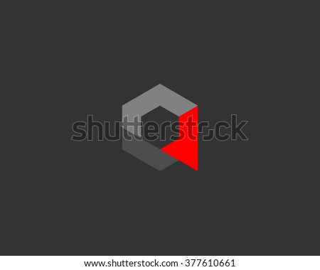 Abstract cube letter A logo design template. Geometric construction sign. Universal vector icon