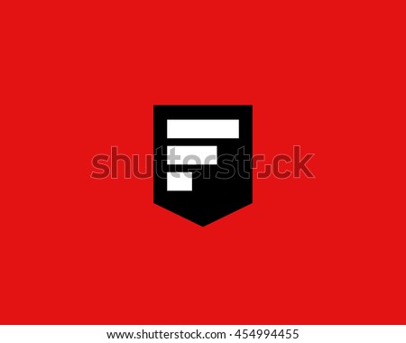 Abstract block letter F logo design template.