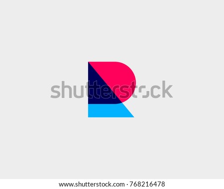 Letter R logotype. Colorful overlay vector icon logo Stock fotó © 