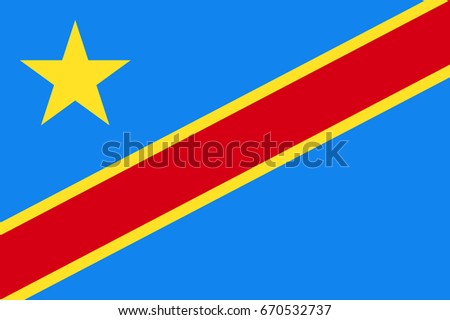 Democratic Republic of the Congo flag. National current flag, government and geography emblem. Flat style vector illustration