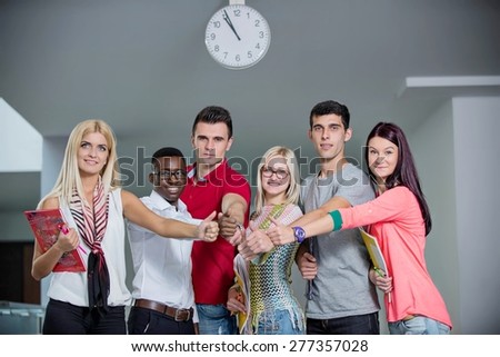 group of students in school hall