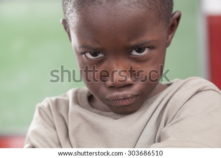African boy angry