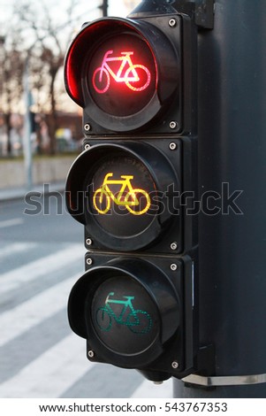 Similar – Image, Stock Photo bicycle traffic light Berlin shows red