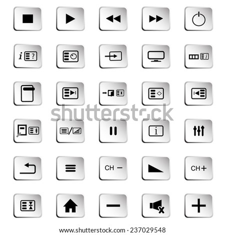 Buttons from a remote control and other standard buttons