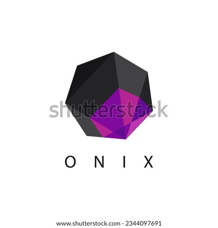 modern logo onyx stone for jewelry, vector