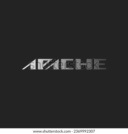 Modern text. Apache is an ancient Native American tribe. For prints on clothing, logos, booklets, banners, flyers, cards. Stock image.