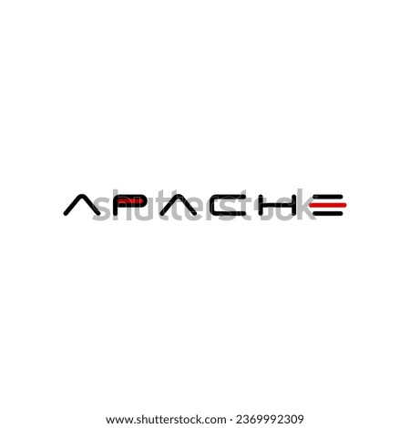 Modern text. Apache is an ancient Native American tribe. For prints on clothing, logos, booklets, banners, flyers, cards. Stock image.