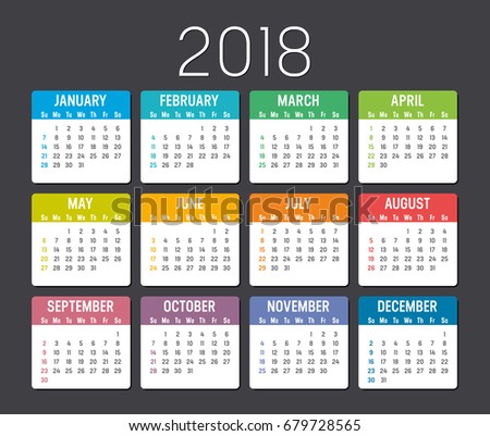 year calendar 2018