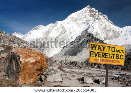 Nuptse peak near Gorak Shep village - Way to Everest base camp - Nepal