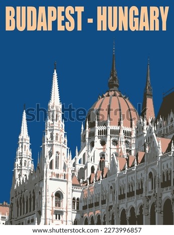The building of the Parliament in Budapest, Hungary, vector illustration