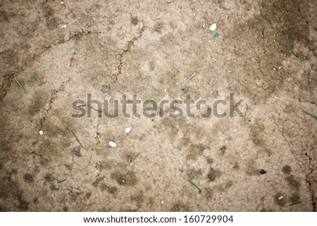 Dirty used carpet covered with spots and spilled liquid