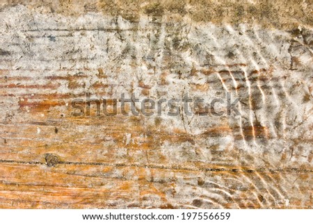 Wooden desk under the surface of wavy water texture.