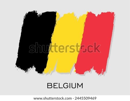 Belgium flag brush stroke design.