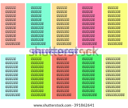 Simple and colorful multiplication table between 1 to 10 as educational material for primary school level students. Numbers are in square boxes - Eps 10 vector and illustration