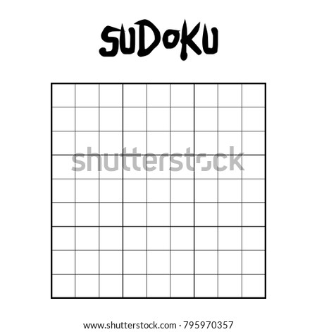 9 x 9 blank sudoku game grid template - Eps10 vector graphics and illustration