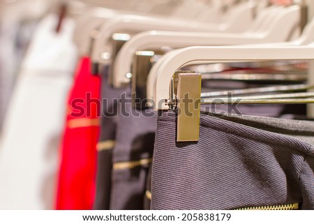 a Preview ladies skirts hanging on display