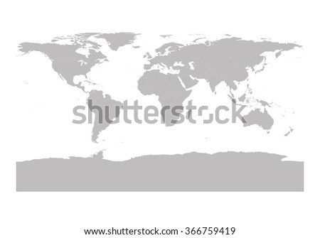 Grey Political World Map Illustration (From Source World Map - https://earthdata.nasa.gov) -Eps10 vector format