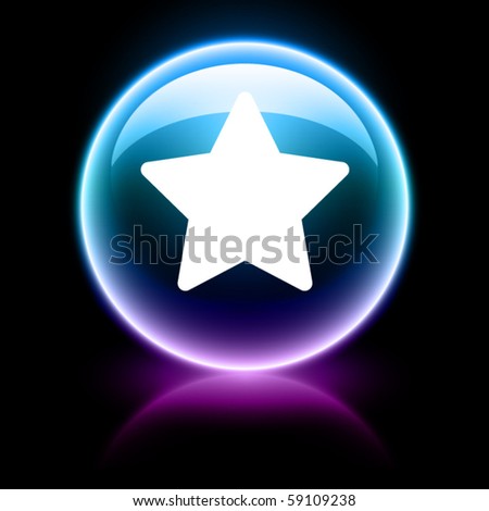 neon glossy web icon - star