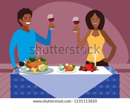 black couple celebrating thanksgiving day
