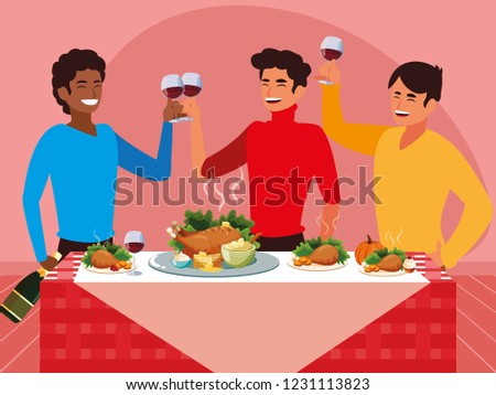 group of men celebrating thanksgiving