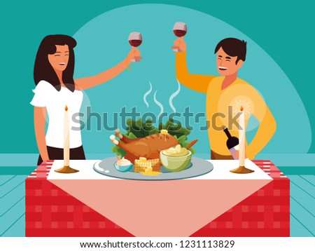 couple celebrating thanksgiving day