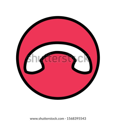 icon of hang up phone call, finish phone call vector illustration design