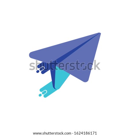 Origami paperplane design, Travel paper airplane fly transport aviation flight vacation and transportation theme Vector illustration
