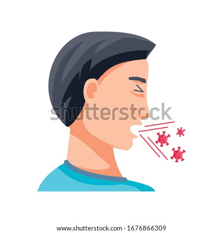 man with cough on white background vector illustration design