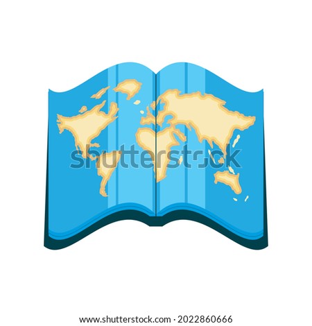 world map in atlas book icon isolated