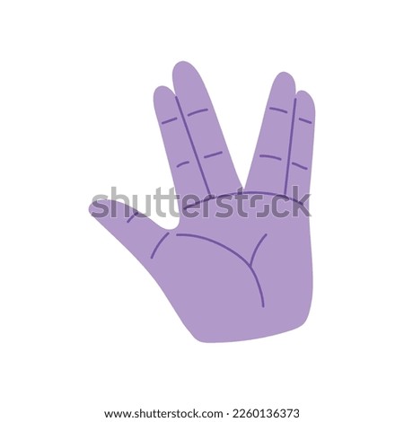hand with vulcan greet gesture icon isolated