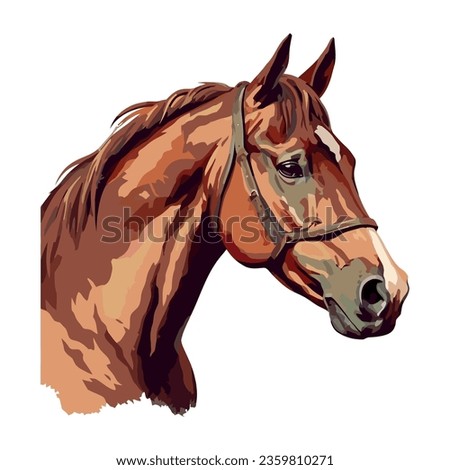 Stallion Head Portrait icon isolated illustration