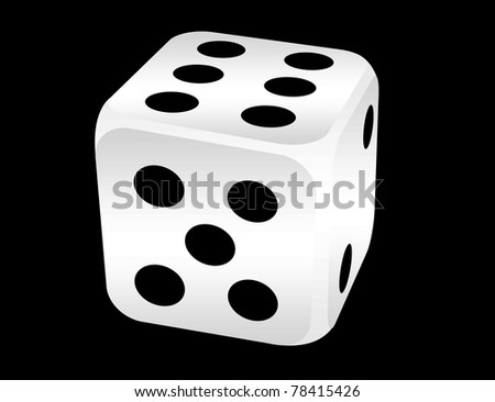 black and white dices over black background.illustration