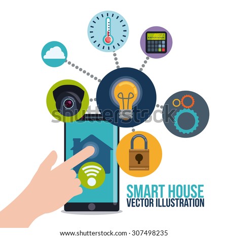 Smart house design, vector illustration eps 10.