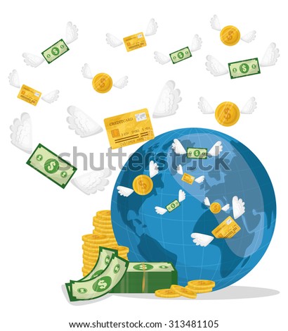 Business, money profits and global economy, vector illustration