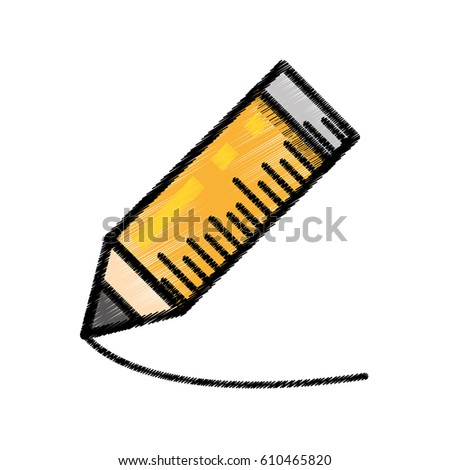 wooden pencil writing sketch vector illustration eps 10