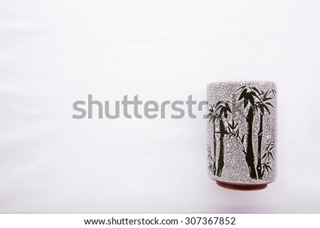 A traditional Japanese cup isolated on white background