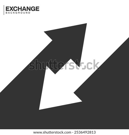 Dual Arrow in Opposite Direction for Exchange Concept Background. Ecommerce Website Exchange Offer Discount for Promotion and Advertisement. Black Friday Sale. Vector Template