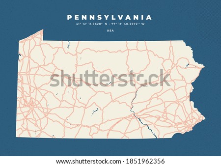 Pennsylvania Map Poster and Flyer