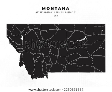 Montana Map Vector Poster Flyer	