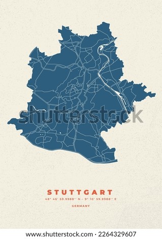 Stuttgart map vector poster flyer