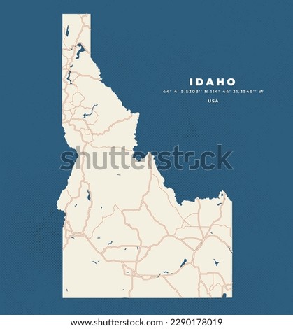 Idaho Map Vector Poster and Flyer